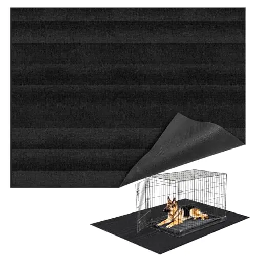 Wibeelee black extra large dog crate mat with rubber backing