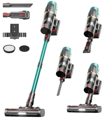 CHEBIO Magic 1 cordless stick vacuum in green with self-standing feature
