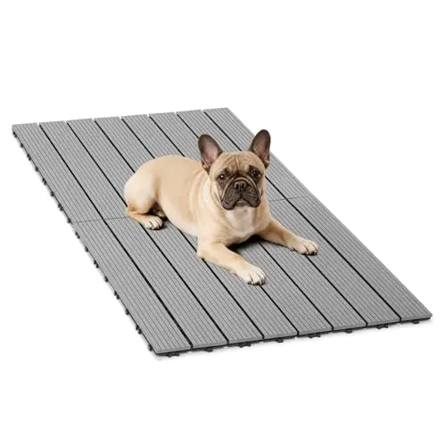 Veehoo grey outdoor dog kennel flooring decking with snap-together panels