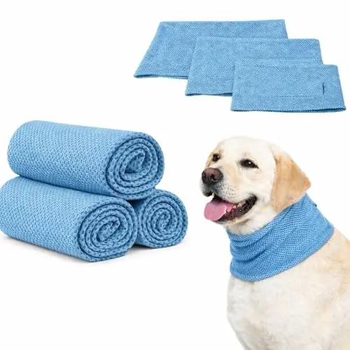 SNIFIT eco-friendly dog cooling bandana with leash hole in blue