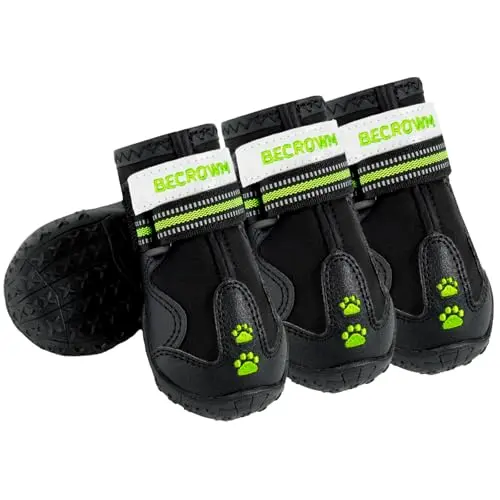 BECROWM Dog Boots with paw print embroidery