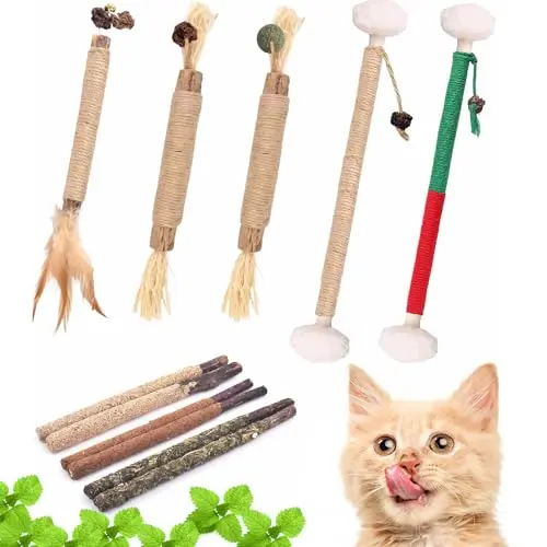 Kojude bundle of silvervine sticks and sisal rope toys for cats
