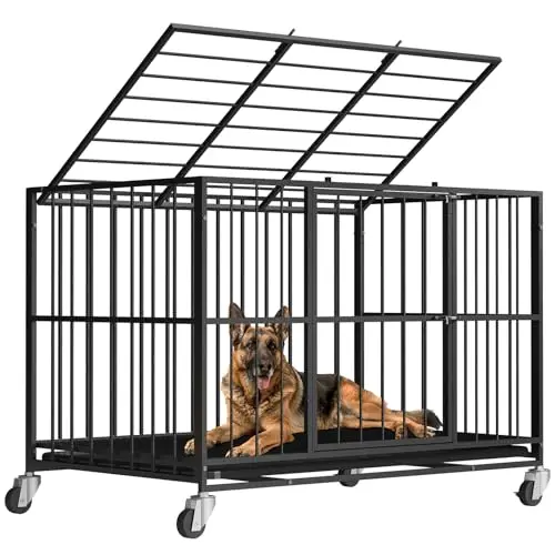 docagt 48-inch dog crate with removable tray for anxiety