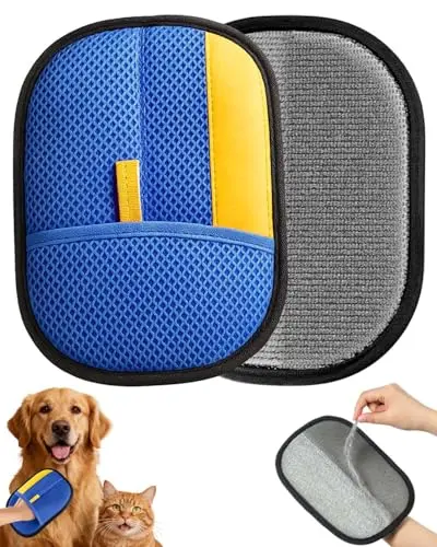 Godmifa blue electrostatic pet hair removal glove with anti-slip design