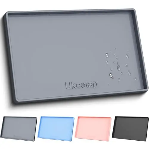 Extra thick waterproof silicone mat with high raised edges