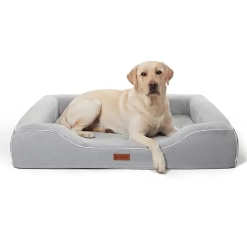 hush bone orthopedic sofa dog bed with reinforced foam and low front