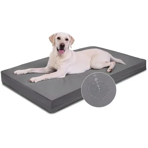Vonabem extra large grey waterproof leather dog bed