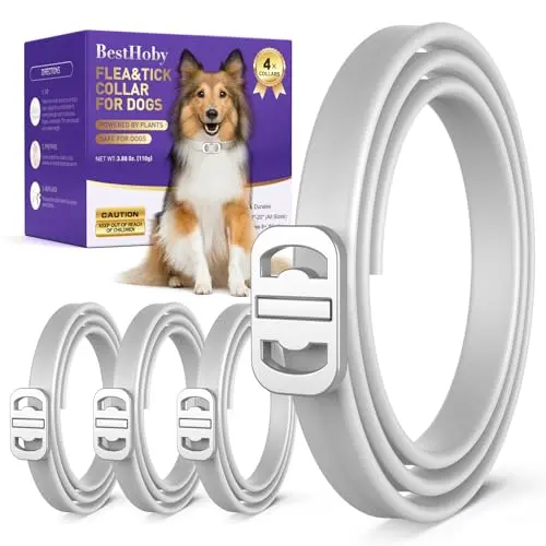 BestHoby 4-pack natural flea collar for dogs with rosemary scent