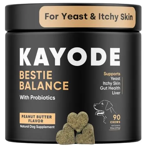 Bestie Balance Anti Yeast Soft Chews for Dogs in a jar, peanut butter flavor
