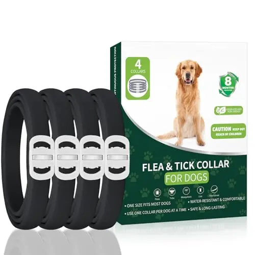 KYGNE 4-pack black flea and tick collar for all dog breeds