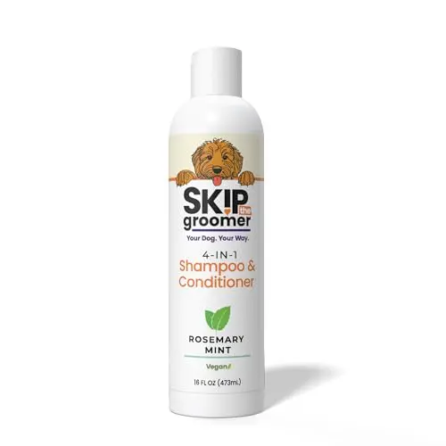 Skip the Groomer dog shampoo and conditioner for Goldendoodles with herbal scent