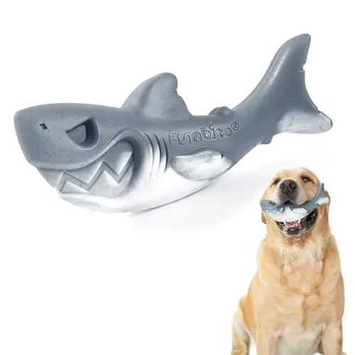 Funnbite shark-shaped nylon and wood composite dog chew toy