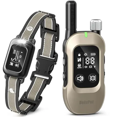 Delupet 2-in-1 dog training collar with LED flashlight