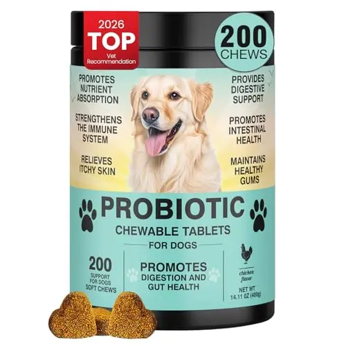 TzzyiC Probiotic Chews for dogs in a large bottle