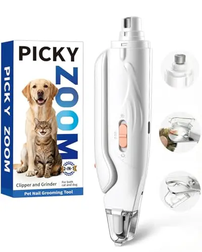 Picky zoom 2-in-1 dog nail clippers and grinder with LED light