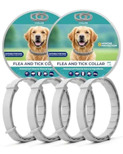 ACCECRAFT 4-pack of grey, soft natural flea collars for small dogs and puppies