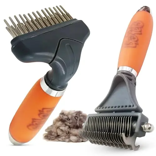 GoPets dematting comb and undercoat rake bundle for dogs and cats