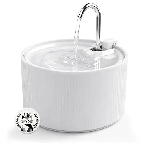 WEINIDASI classic white ceramic cat water fountain