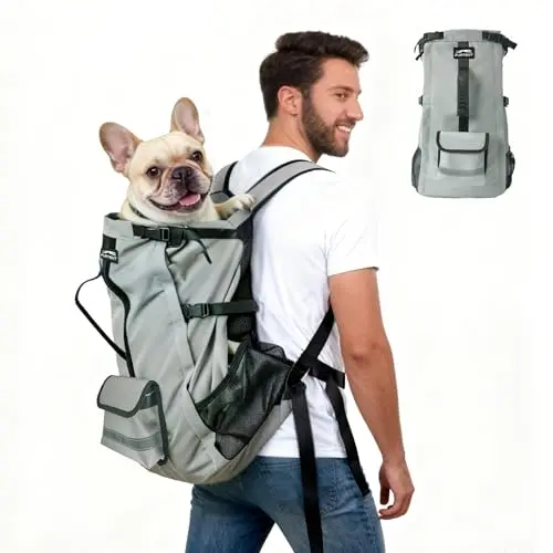 Furtent ergonomic dog backpack with internal leash and adjustable buckle