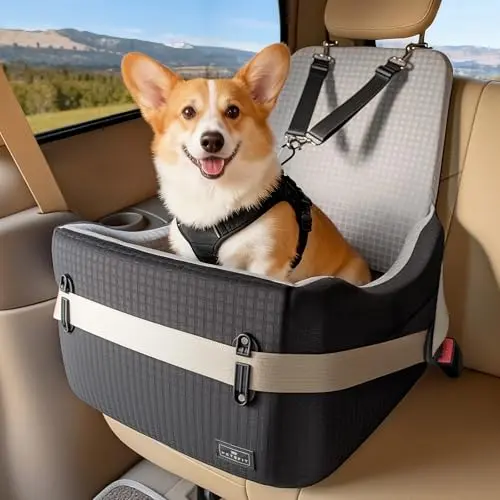PETSFIT dog car seat with patented buckles and dual-sided cushion