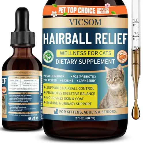VICSOM Hairball Treatment for Cats liquid drops bottle