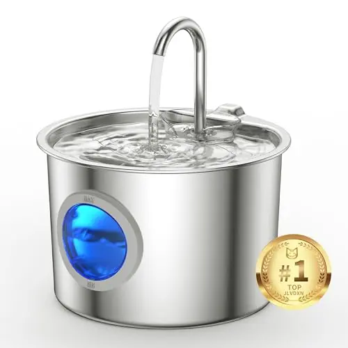 JLVDXN stainless steel cat water fountain with compact design