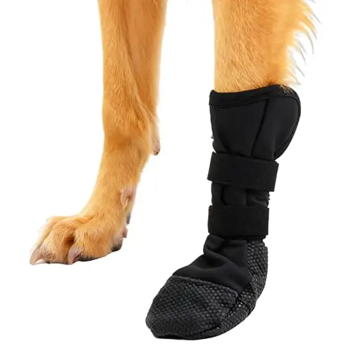 JURUAA black dog bootie with reinforced Velcro straps