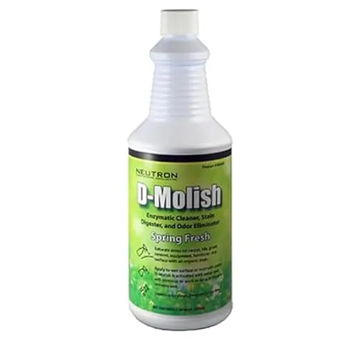 D-Molish enzymatic cleaner for stains and odors, safe for pets and effective on grout