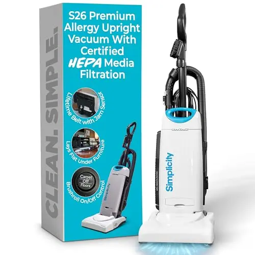 Simplicity S26 Premium Allergy upright vacuum cleaner in white