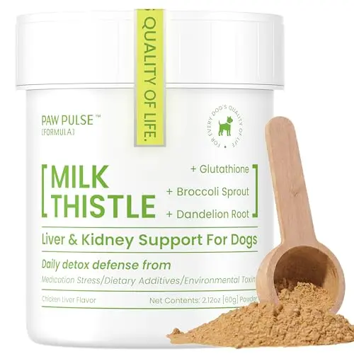 Pawpulse Formula milk thistle and glutathione liver support powder for dogs