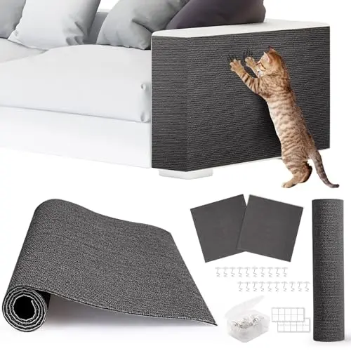 ACEDIGI 4-pack dark gray adhesive cat scratch protector mats