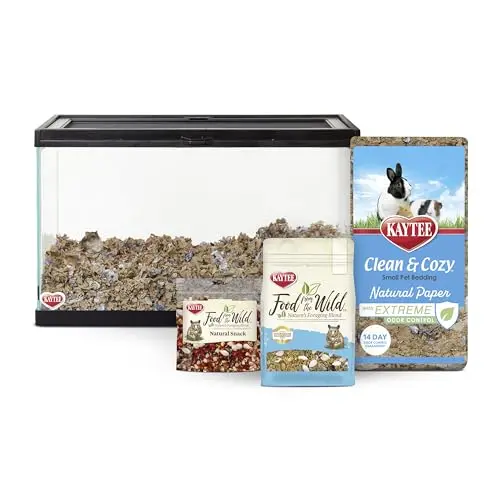 Kaytee Clearview Home Bundle with glass enclosure and included bedding