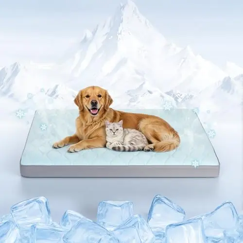 TIVRAY blue self-cooling orthopedic dog bed mat for large dogs