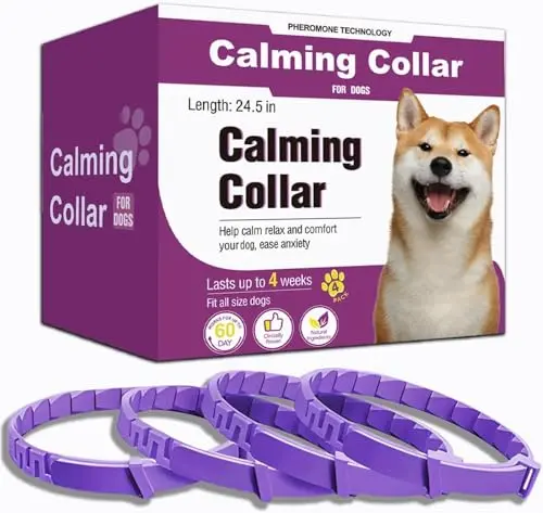 AUREVOEN purple calming collar for dogs in a 4-pack
