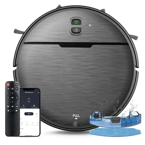 iMartine robot vacuum and mop combo in black with brushless design