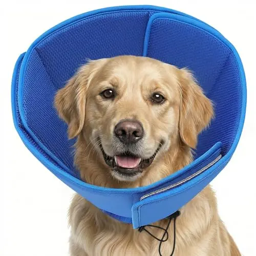 AOFITEE blue soft fabric dog cone collar alternative