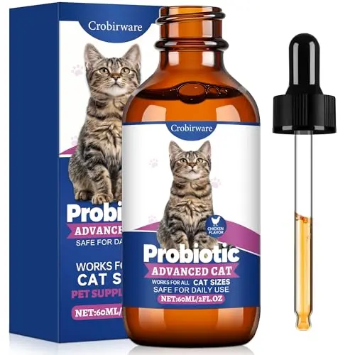 Crobirware Liquid Probiotic Drops for Cat Constipation Relief