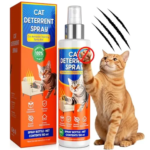 Jilca yellow bottle of pet-safe cat deterrent spray