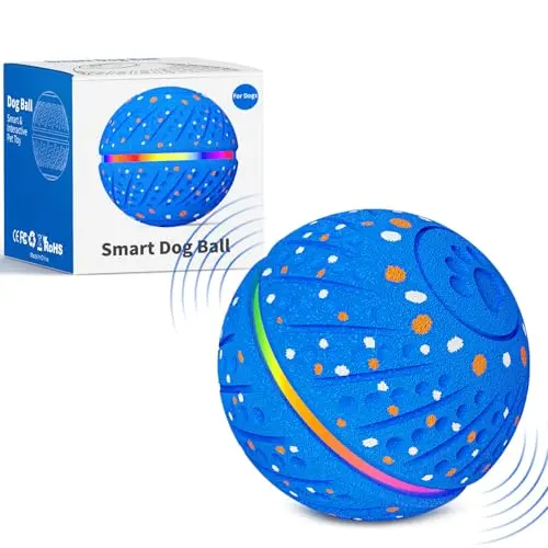 Sankell interactive dog ball with RGB lights in blue