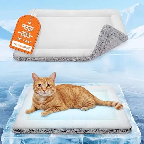 WanpeeGoo reversible warm and cooling cat bed in gray