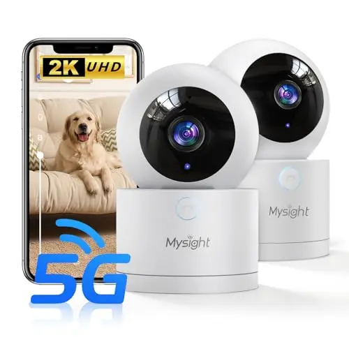 Mysight pet camera with AI voice change and 2K resolution for indoor monitoring