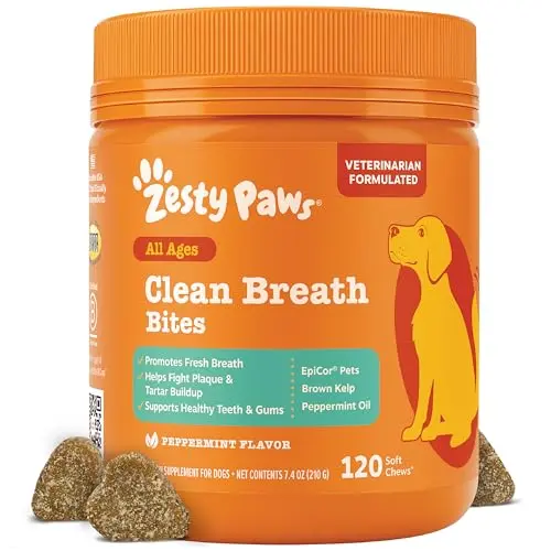 Zesty Paws Clean Breath Bites dental chews for dogs