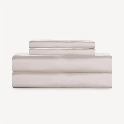 SLASHOP bamboo sheet set in lost shell color for pet hair resistance