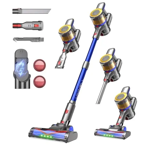 UNINELL HOME Cordless Vacuum Cleaner in blue with self-standing design