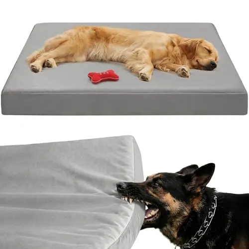 LILNAP heavy-duty chew proof dog bed with removable cover