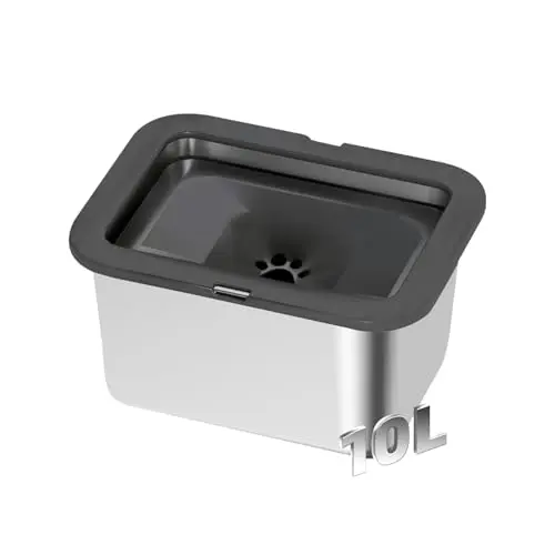 Marchul extra-large 10-liter stainless steel no-spill dog water bowl