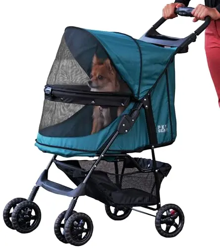 Pet Gear No-Zip Happy Trails Pet Stroller for cats in Pine Green