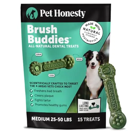 Pet Honesty Brush Buddies dental sticks for medium dogs