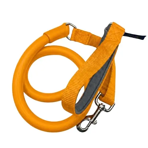 WACKYwalkr orange stretch dog leash with traffic handle
