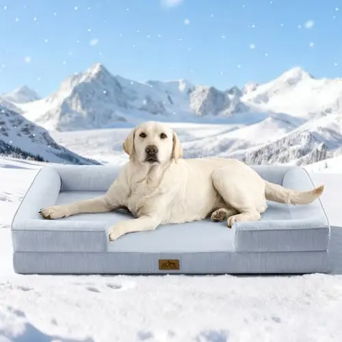 COZY KISS blue cooling dog bed with bolster sides for extra large dogs